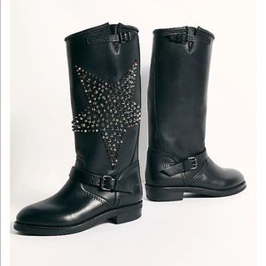 EsseUtEsse Studded Star Leather Moto Boot Size 39
